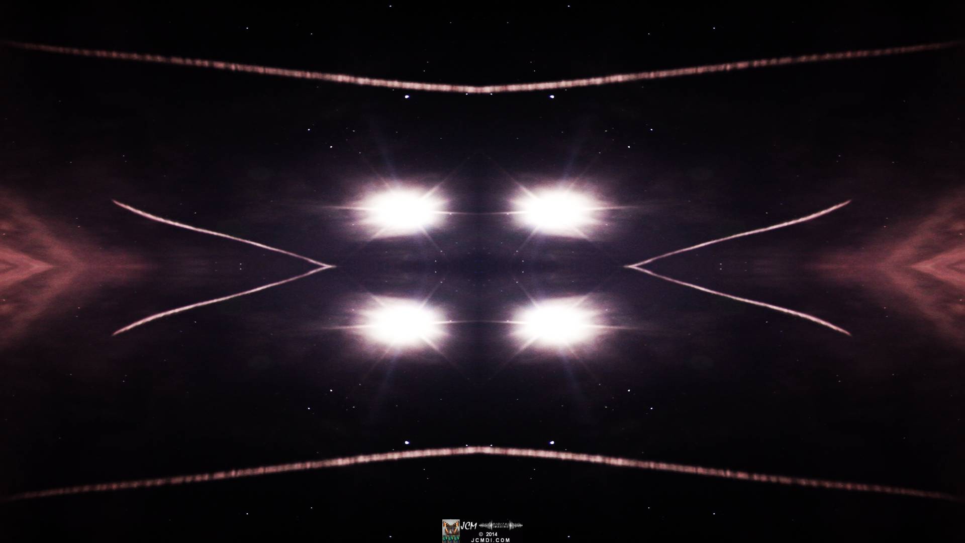 Quadroscopic Artwork made from an image of the night sky